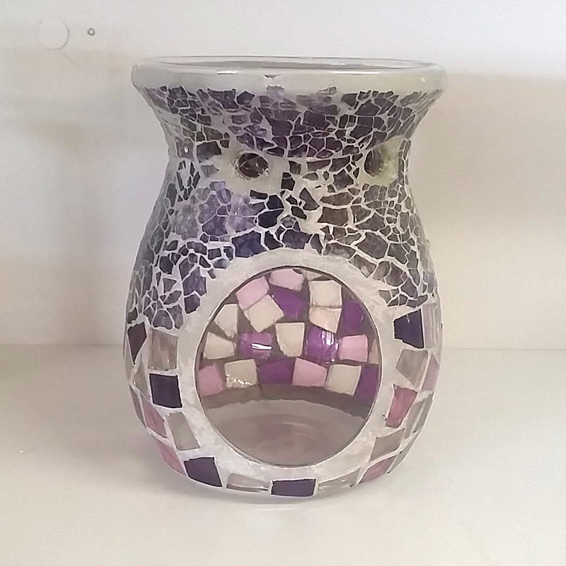 Mosaic-Dark & Light Purple Kaleidoscope Crackle Oil Burner Gift Pack