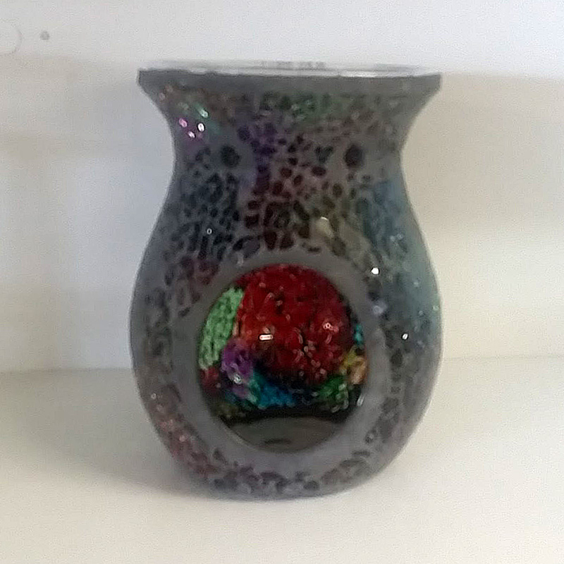 Red Reflections Mosaic Crackle oil burner gift pack