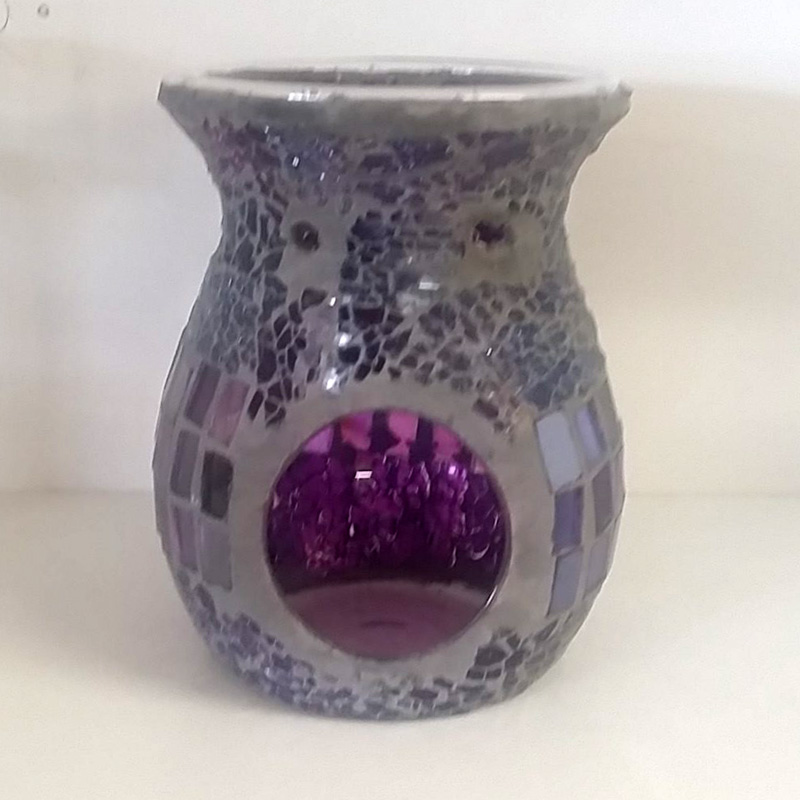 Mosaic Purple Crackle Oil Burner Gift Pack