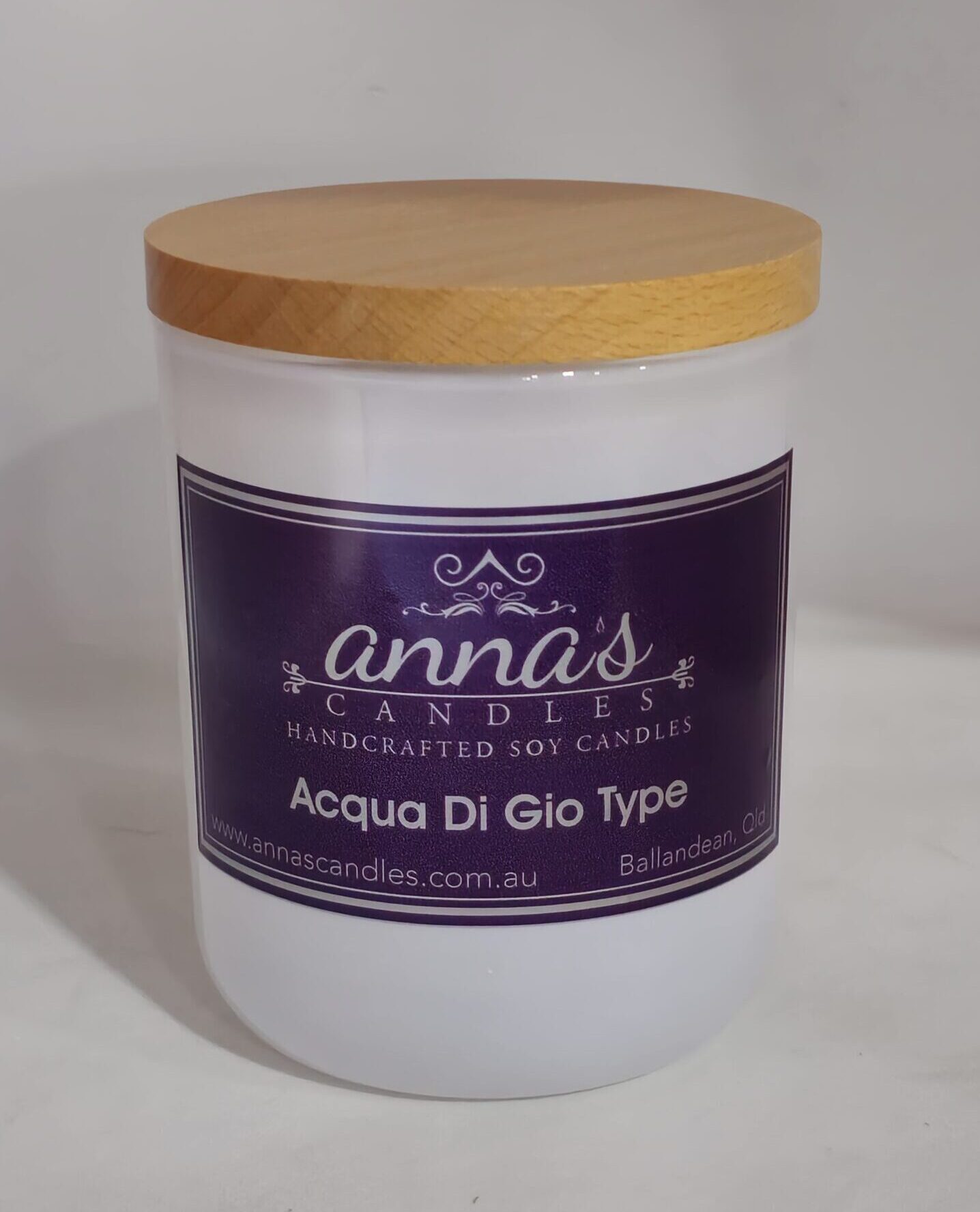 285g Transparent White Classic Timber Lid Candle Jar